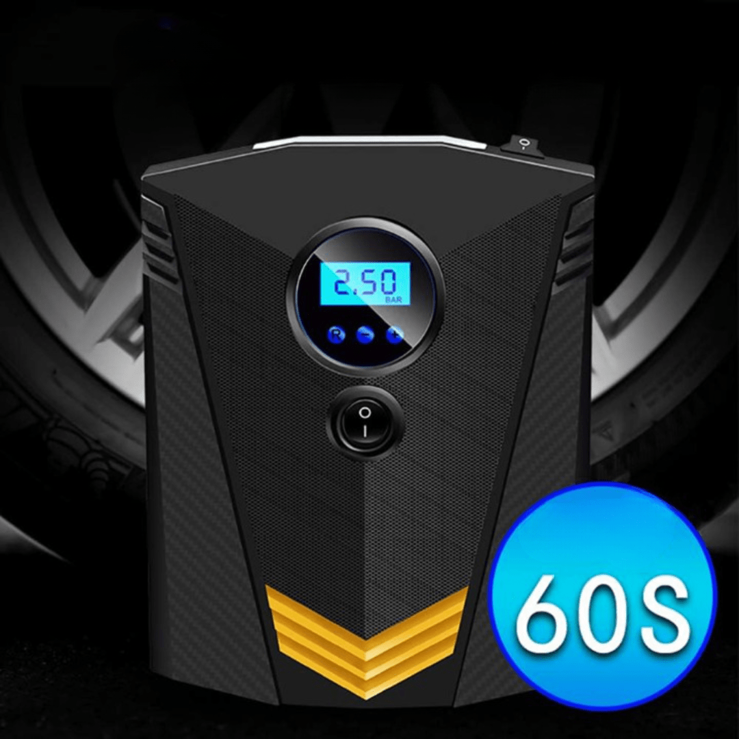 Bærbar Luftkompressor Bil/Motorcykel/Cykel – Cigartænder 12V + Digital Skærm