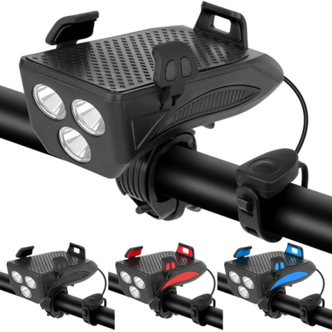 Lampe De Vélo Multifonction – Klaxon Et Support Téléphone