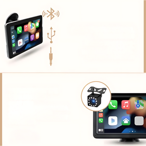 Sistema multimediale per auto - Schermo HD e CarPlay wireless