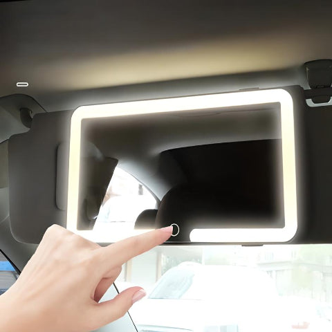 Miroir De Voiture Avec Éclairage LED – Niveaux De Luminosité Ajustable