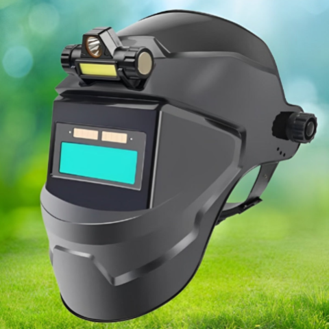 Automatiskt mörkande svetsmask med pannlampa 