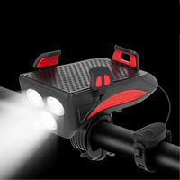 Lampe De Vélo Multifonction – Support Téléphone Et Klaxon