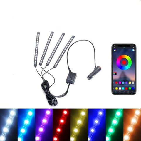 Car Ambient LED Kit – Sound Reactive Multicolor Lights 