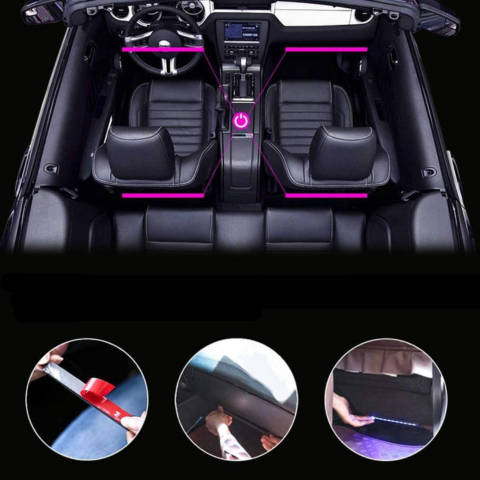 Car Ambient LED Kit – Sound Reactive Multicolor Lights 