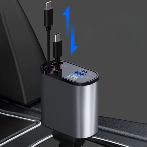 Fast Car Charger – Compatibility with iPhone and USB-C 