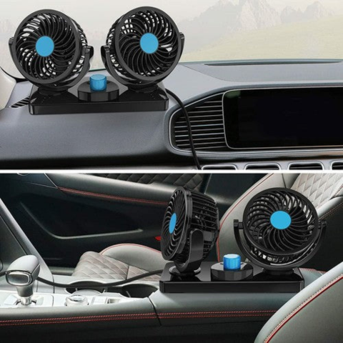 Ventilador Doble Para Coche — Ideal Verano Como Invierno 