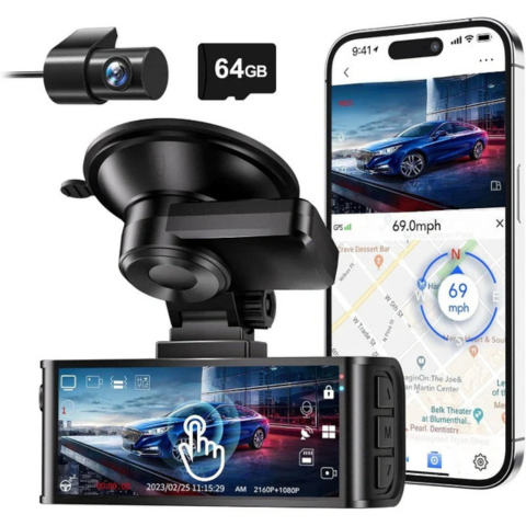 Dashcam Anteriore e Posteriore – Protezione Completa Giorno e Notte 