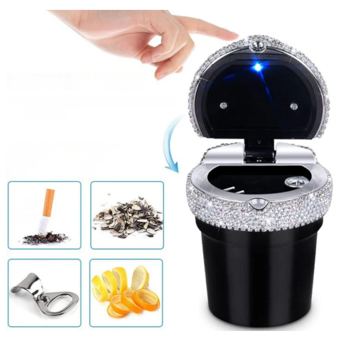 Mini-Auto-Aschenbecher Glänzend - Elegantes Design & Rauchverschluss