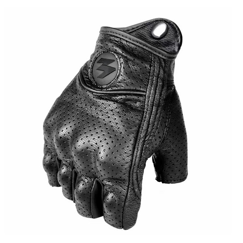 Half-finger leather gloves